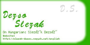 dezso slezak business card
